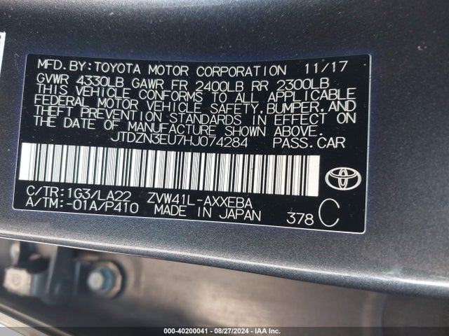Toyota Prius V Four 2017 JTDZN3EU7HJ074284 Image 9