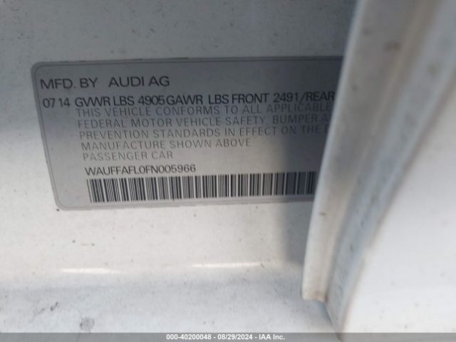 2015 AUDI A4 WAUFFAFL0FN005966 Photo 8