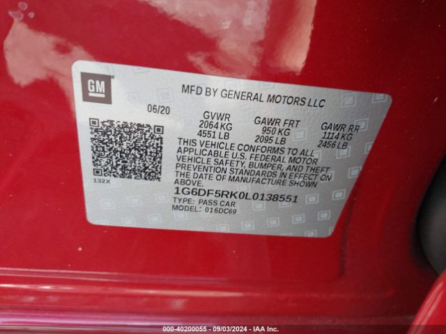 1G6DF5RK0L0138551 Cadillac Ct4 Premium Luxury