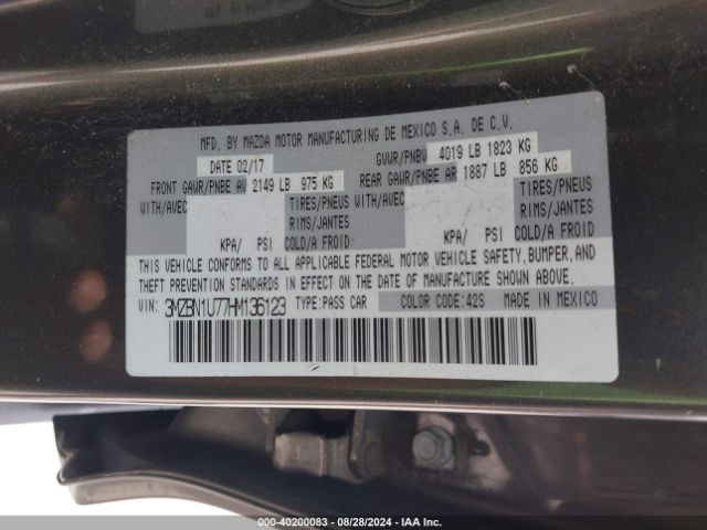 3MZBN1U77HM136123 Mazda Mazda3 Sport