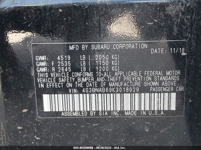 4S3BNAB69K3018029 Subaru Legacy 2.5i
