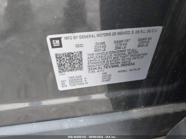 3GKALTEV9ML365954 GMC Terrain Awd Sle