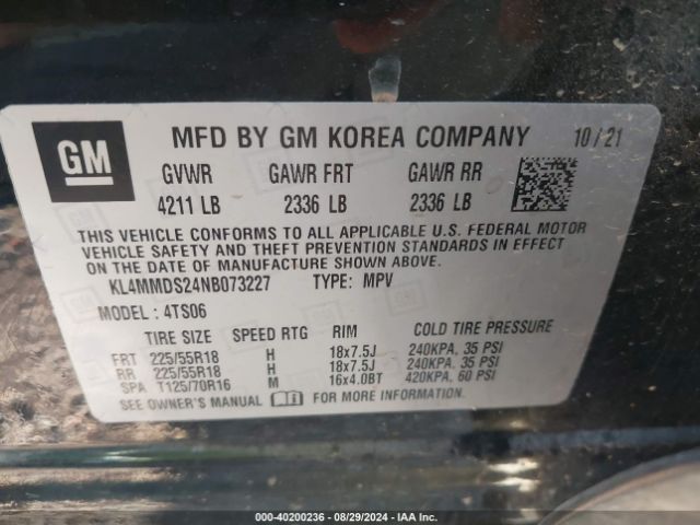 KL4MMDS24NB073227 Buick Encore Gx Fwd Select