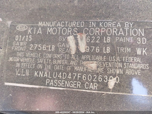KIA K900 Premium 2015 KNALU4D47F6026300 Image 9