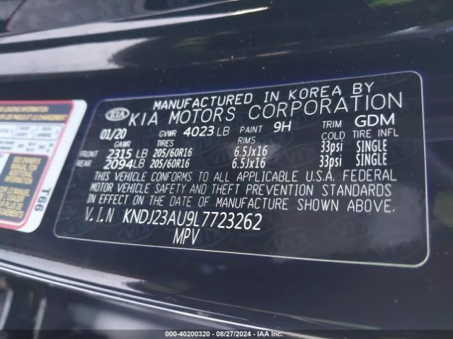 KNDJ23AU9L7723262 KIA SOUL LX