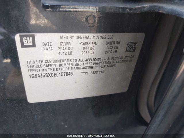 1G6AJ5SX0E0157045 Cadillac Ats Performance