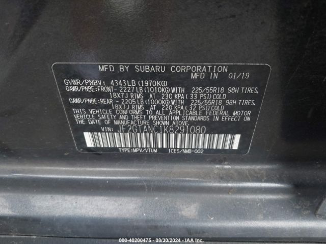 JF2GTANC1K8291080 Subaru Crosstrek 2.0i Limited