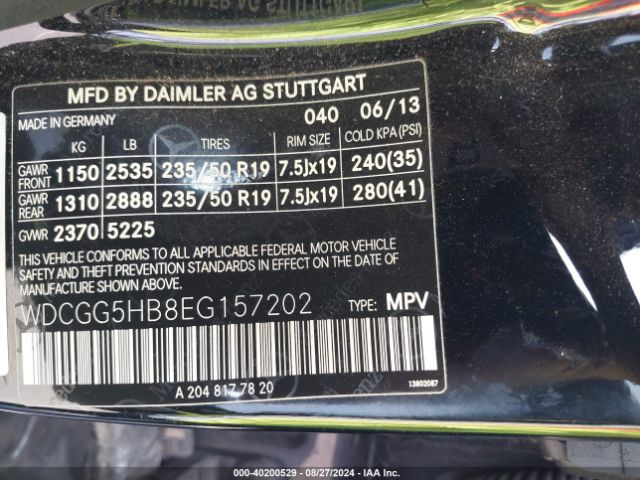 WDCGG5HB8EG157202 Mercedes-Benz GLK 350