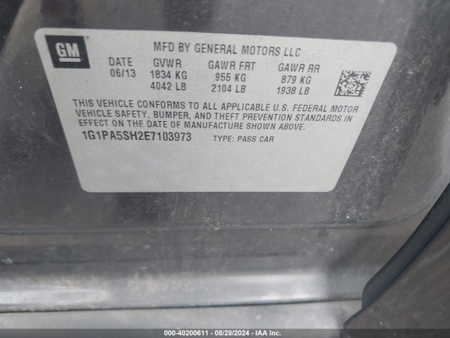 Chevrolet Cruze Ls Auto 2014 1G1PA5SH2E7103973 Image 9