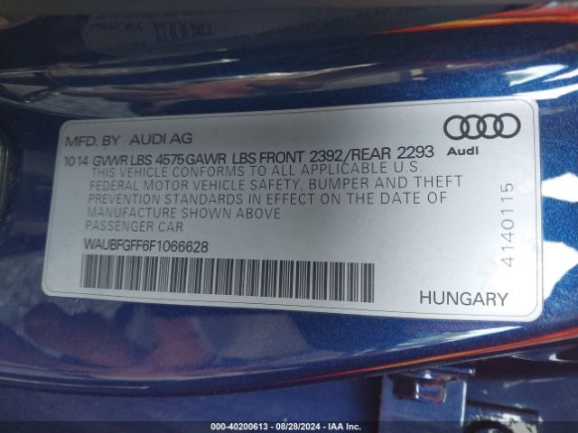 WAUBFGFF6F1066628 Audi A3 2.0t Premium