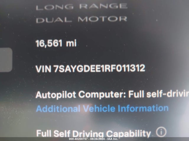 2024 TESLA MODEL Y 7SAYGDEE1RF011312 Photo 8