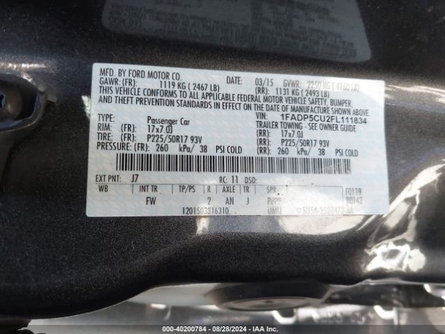 1FADP5CU2FL111834 Ford C-max Energi Sel