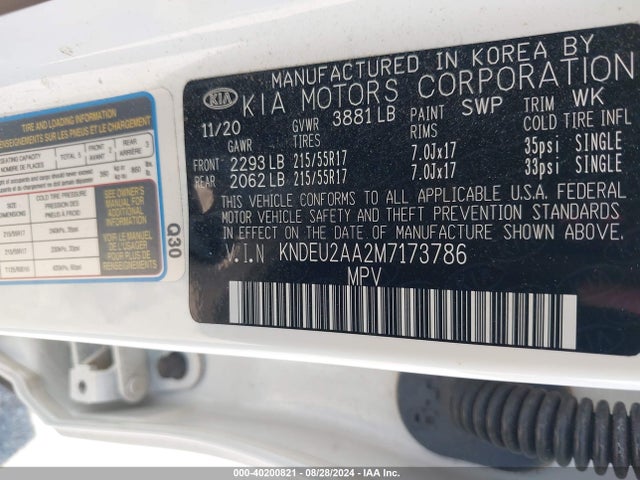 KIA SELTOS S 2021 KNDEU2AA2M7173786 Image 9