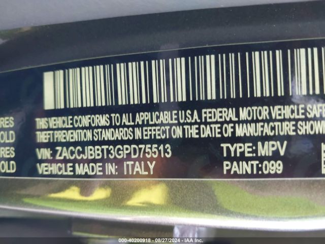 ZACCJBBT3GPD75513 Jeep Renegade Justice