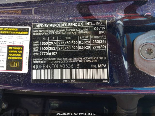 4JGFB4KE0LA053618 Mercedes-Benz Gle 350 4matic