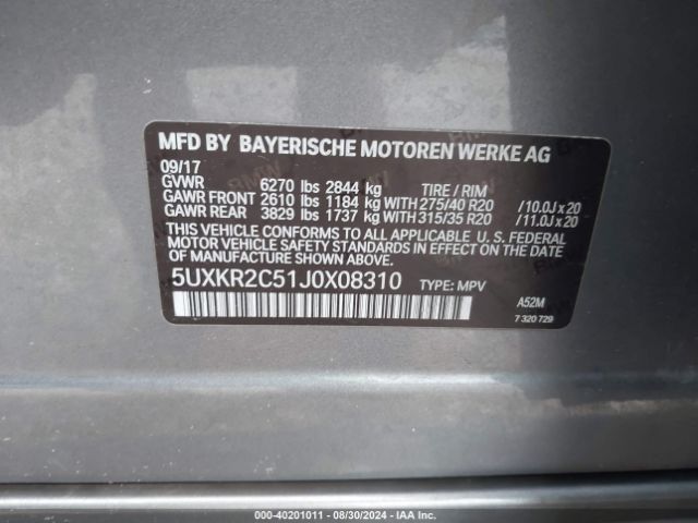 5UXKR2C51J0X08310 BMW X5 Sdrive35i