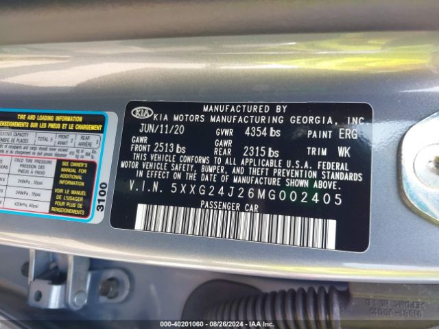 5XXG24J26MG002405 KIA K5 LX