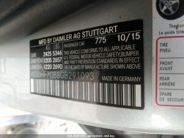 WDDHF7GB8GB291093 Mercedes-Benz Amg E 63 S 4matic