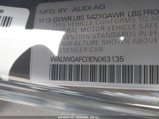 WAUWGAFC0EN063135 Audi A7 3.0t Premium Plus