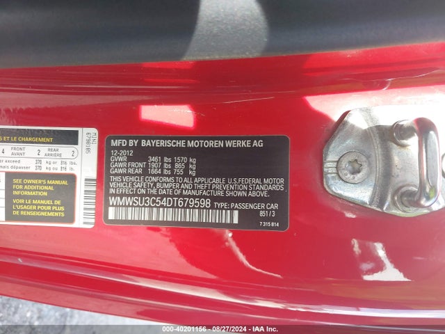 2013 MINI HARDTOP WMWSU3C54DT679598 Photo 8