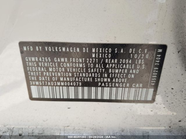 3VW5T7AU3MM004079 Volkswagen Golf Gti 2.0t Autobahn/2.0t S/2.0t Se