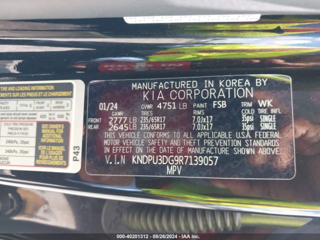 KNDPU3DG9R7139057 KIA Sportage Hybrid Lx