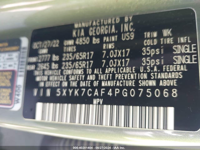5XYK7CAF4PG075068 KIA Sportage X-pro