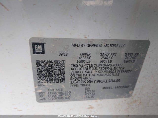 Chevrolet Silverado 2500hd Lt 2019 1GC1KSEY9KF138449 Image 9