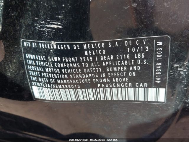3VW3L7AJXEM386013 Volkswagen Jetta 2.0l Tdi