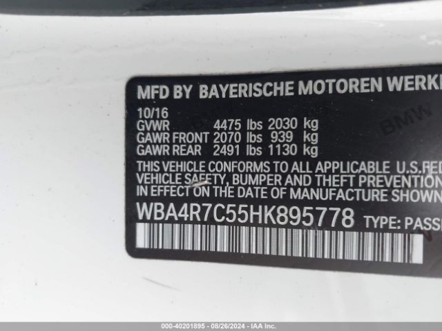 WBA4R7C55HK895778 BMW 430I