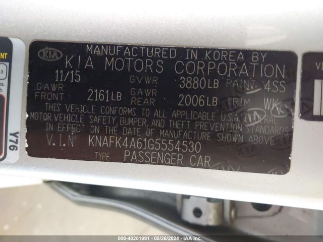 KNAFK4A61G5554530 KIA FORTE LX