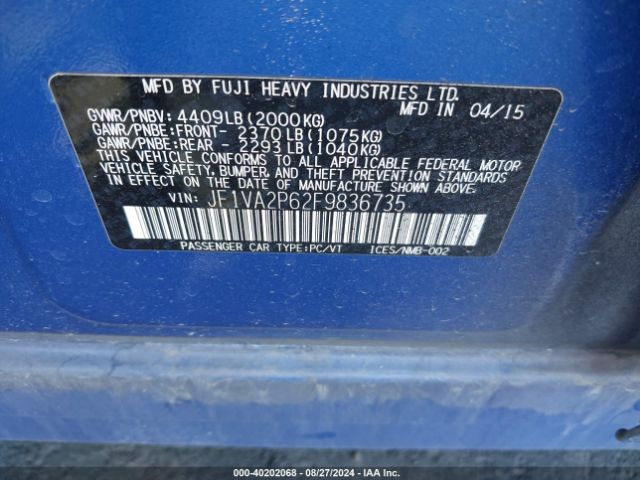 JF1VA2P62F9836735 Subaru Wrx Sti