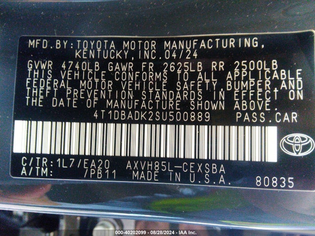 Toyota CAMRY SE 2025 4T1DBADK2SU500889 Image 9