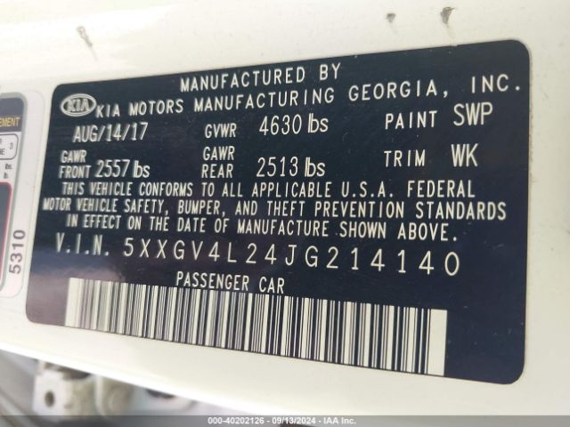 5XXGV4L24JG214140 KIA Optima Sx Turbo