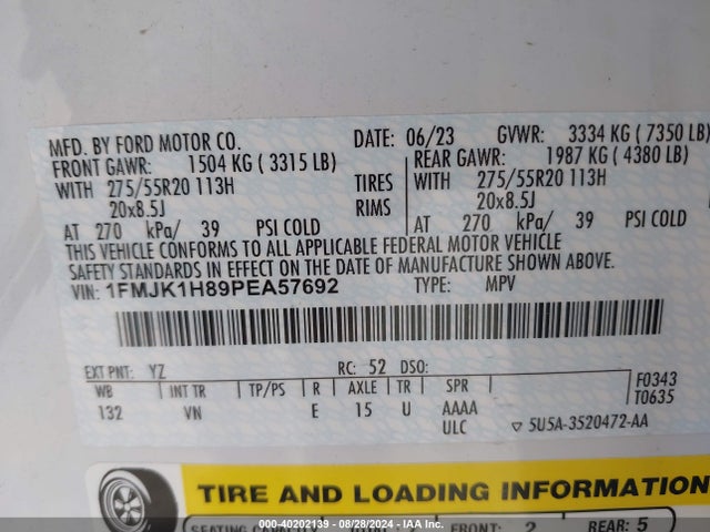 Ford Expedition Xlt Max 2023 1FMJK1H89PEA57692 Image 9