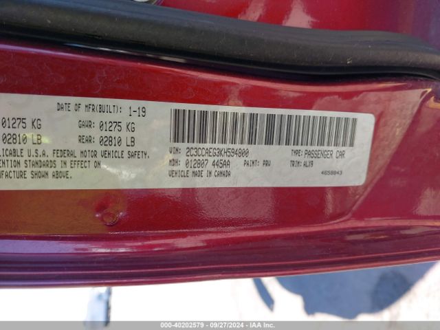 2C3CCAEG3KH594800 Chrysler 300 Limited