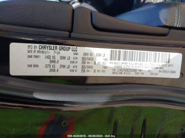 1C4RJFAG9EC543369 Jeep Grand Cherokee Altitude