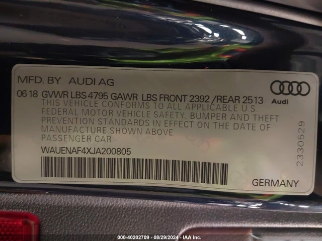 WAUENAF4XJA200805 Audi A4 2.0t Premium/2.0t Tech Premium