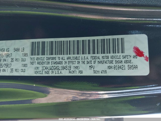 1C4HJWDG0GL184519 Jeep Wrangler Unlimited Sport