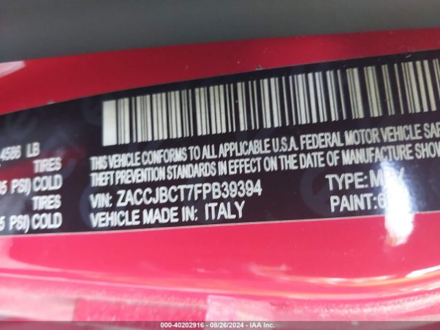 ZACCJBCT7FPB39394 Jeep Renegade Trailhawk