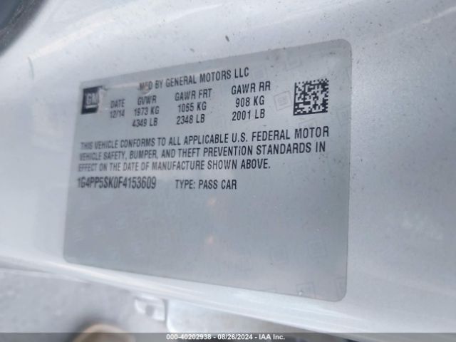 1G4PP5SK0F4153609 Buick Verano