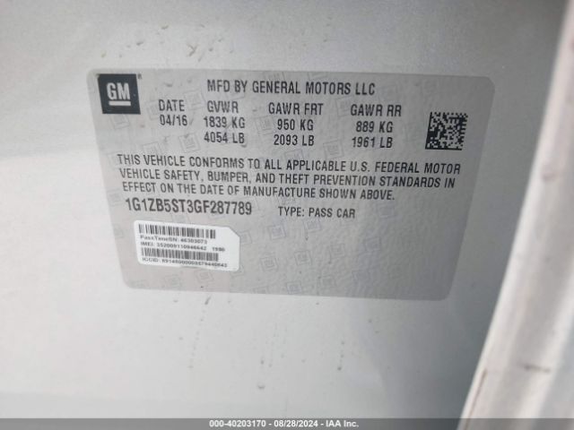 1G1ZB5ST3GF287789 Chevrolet MALIBU LS