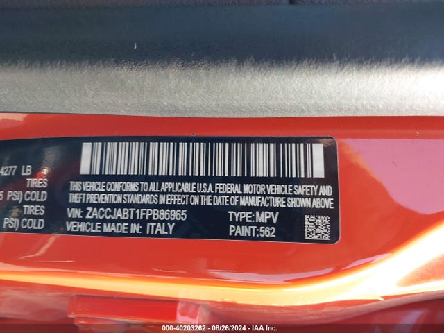 Jeep Renegade Latitude 2015 ZACCJABT1FPB86965 Image 9