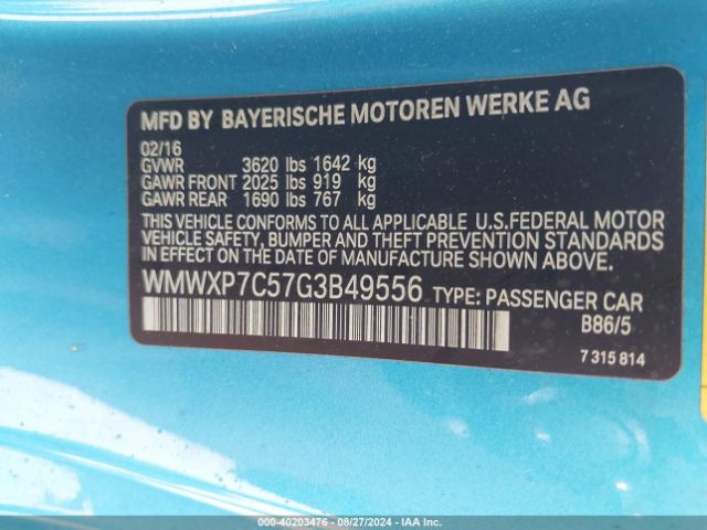 WMWXP7C57G3B49556 Mini Hardtop Cooper S