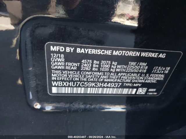 WBXHU7C59K3H44937 BMW X1 Sdrive28i
