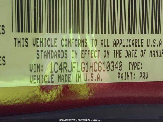 1C4RJFLG1HC610340 Jeep Grand Cherokee Trailhawk 4x4