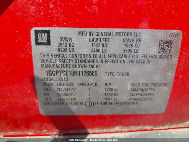 1GCPTCE18H1176566 Chevrolet Colorado Lt