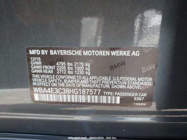 WBA4E3C38HG187577 BMW 440i Gran Coupe