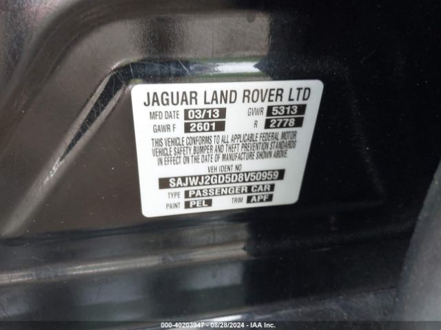 2013 JAGUAR XJ SAJWJ2GD5D8V50959 Photo 8