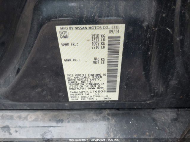 1N4AL3APXFC176608 Nissan Altima 2.5 S